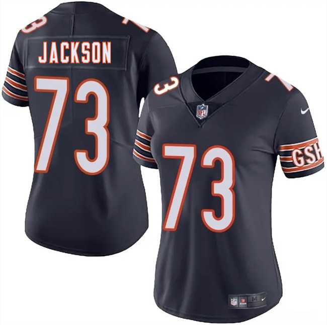 Womens Chicago Bears #73 Jonah Jackson Navy 2025 Vapor Stitched Jersey Dzhi